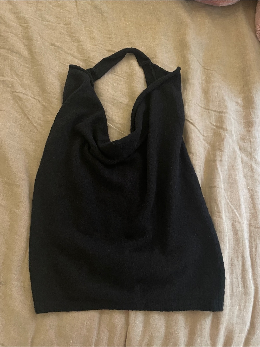 Free People backless Black Halter Cowl Neck Tank